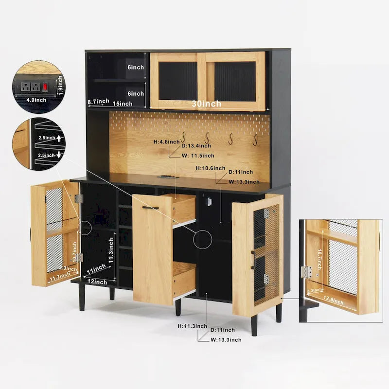 Meuble de rangement de cuisine avec casier à vin